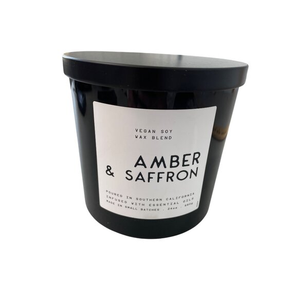 Leoben Company Amber and Saffron Scented Candle 24Oz Vegan Soy Wax Blend 3-Wicks - Picture 1 of 7